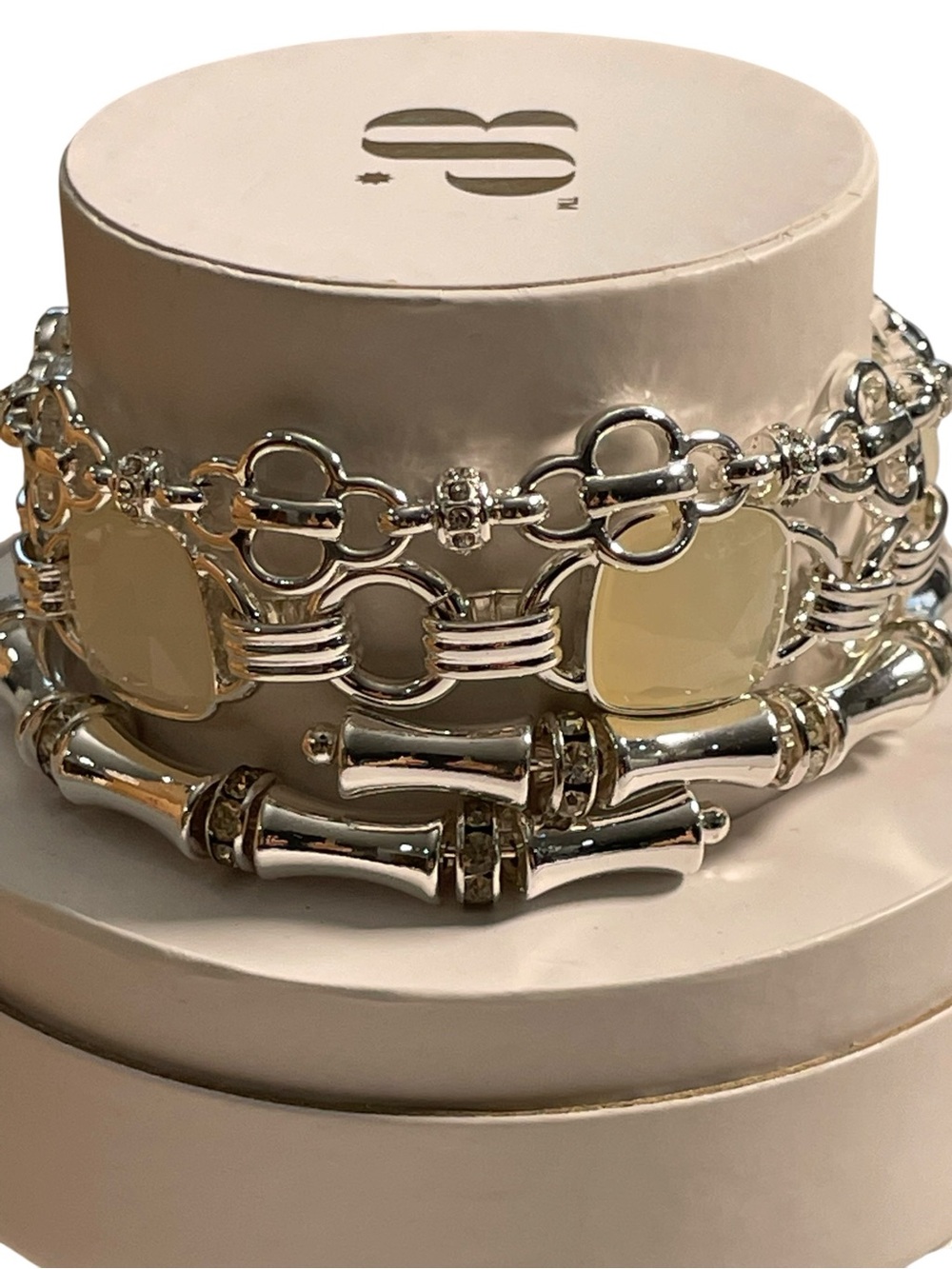 Bomb Party Spring Stacks ST51893 * “Only One I Want” Silver/White Gemstones & CZ